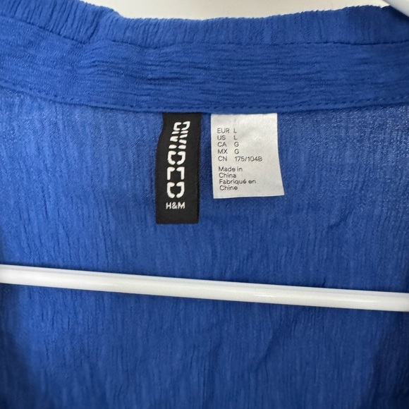 H&M Navy Sheer Button-Down Shirt - Picture 4 of 4